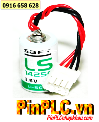 Pin Saft LS14250 (zắc trắng 4 holes) lithium 3.6v size 1/2AA 1200mAh Made in France
